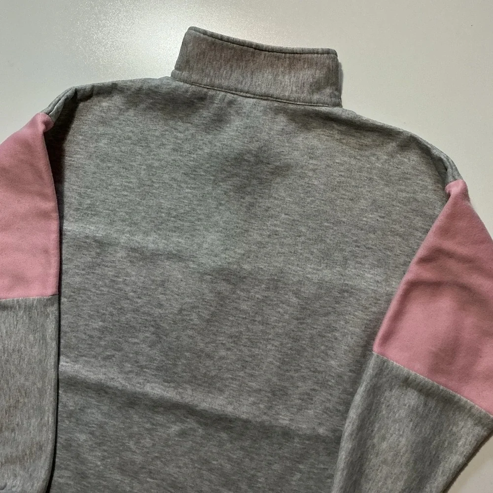 Vintage Big Sur California Souvenir Pink Gray 50/50 1/4 Zip Pullover Sweatshirt - Picture 4 of 10